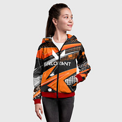 Толстовка на молнии детская Valorant, цвет: 3D-красный — фото 2