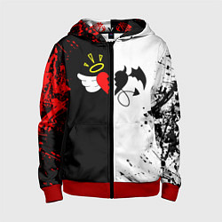 Толстовка на молнии детская Payton Moormeier спина, цвет: 3D-красный
