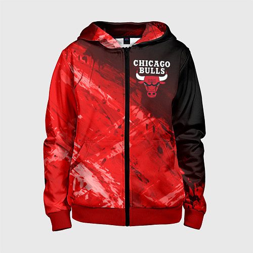 Детская толстовка на молнии CHICAGO BULLS / 3D-Красный – фото 1