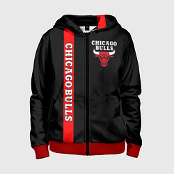 Толстовка на молнии детская CHICAGO BULLS, цвет: 3D-красный