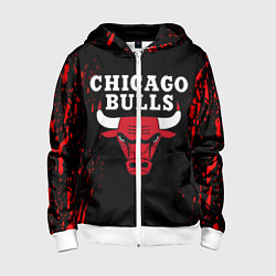 Толстовка на молнии детская CHICAGO BULLS, цвет: 3D-белый