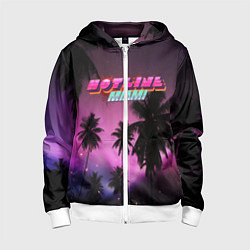 Толстовка на молнии детская HOTLINE MIAMI, цвет: 3D-белый