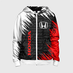 Толстовка на молнии детская HONDA, цвет: 3D-белый