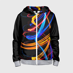 Толстовка на молнии детская НЕОНОВЫЙ ДЫМ, цвет: 3D-меланж