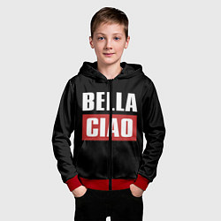 Толстовка на молнии детская Bella Ciao, цвет: 3D-красный — фото 2