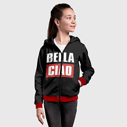Толстовка на молнии детская Bella Ciao, цвет: 3D-красный — фото 2
