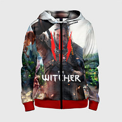 Толстовка на молнии детская The Witcher, цвет: 3D-красный