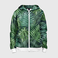 Толстовка на молнии детская Тропики, цвет: 3D-белый