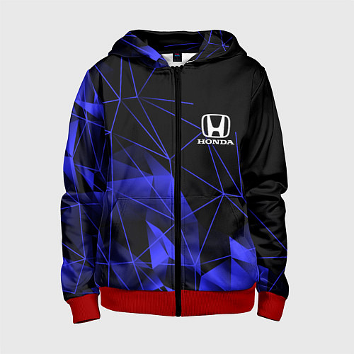 Детская толстовка на молнии HONDA / 3D-Красный – фото 1