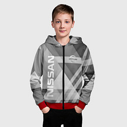 Толстовка на молнии детская NISSAN, цвет: 3D-красный — фото 2
