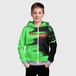 Толстовка на молнии детская Kawasaki, цвет: 3D-меланж — фото 2