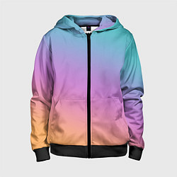 Толстовка на молнии детская Градиент, цвет: 3D-черный