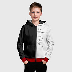 Толстовка на молнии детская Lil peep, цвет: 3D-красный — фото 2