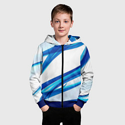 Толстовка на молнии детская STRIPES BLUE, цвет: 3D-синий — фото 2