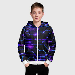 Толстовка на молнии детская Технологии будущее нано броня, цвет: 3D-белый — фото 2