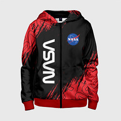 Толстовка на молнии детская NASA НАСА, цвет: 3D-красный