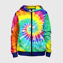 Толстовка на молнии детская TIE-DYE СТЕНА, цвет: 3D-синий