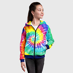 Толстовка на молнии детская TIE-DYE СТЕНА, цвет: 3D-синий — фото 2