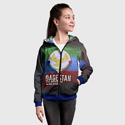 Толстовка на молнии детская Дагестан - Кавказ Сила, цвет: 3D-синий — фото 2