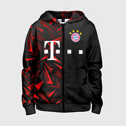 Толстовка на молнии детская FC Bayern Munchen Форма, цвет: 3D-черный