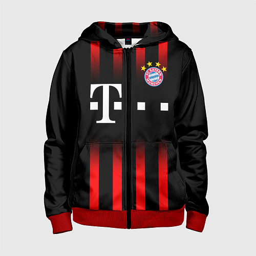 Детская толстовка на молнии FC Bayern Munchen / 3D-Красный – фото 1