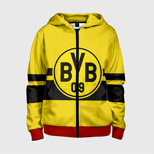 Детская толстовка на молнии BORUSSIA DORTMUND / 3D-Красный – фото 1