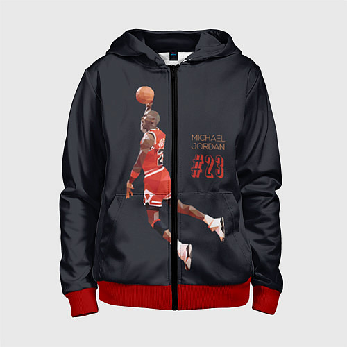 Детская толстовка на молнии MICHAEL JORDAN / 3D-Красный – фото 1
