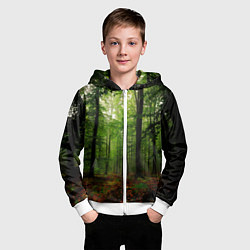 Толстовка на молнии детская Лес, цвет: 3D-белый — фото 2