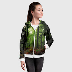 Толстовка на молнии детская Лес, цвет: 3D-белый — фото 2