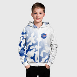 Толстовка на молнии детская NASA НАСА, цвет: 3D-белый — фото 2