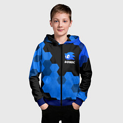 Толстовка на молнии детская СОНИК SONIC, цвет: 3D-синий — фото 2