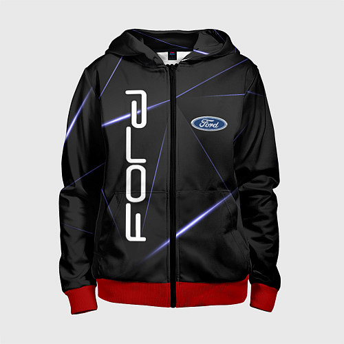 Детская толстовка на молнии FORD / 3D-Красный – фото 1