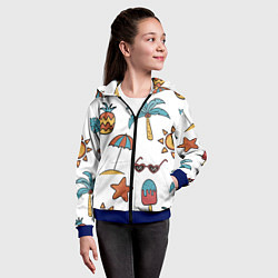 Толстовка на молнии детская Отпуск, цвет: 3D-синий — фото 2