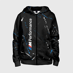 Толстовка на молнии детская BMW БМВ, цвет: 3D-черный