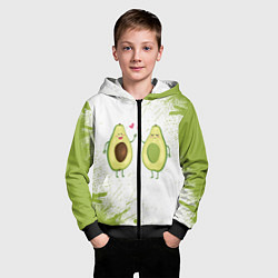 Толстовка на молнии детская Авокадо, цвет: 3D-черный — фото 2