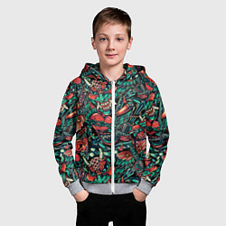 Толстовка на молнии детская Японская татуировка, цвет: 3D-меланж — фото 2