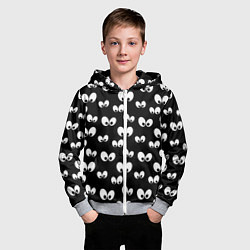 Толстовка на молнии детская Глазки в темноте, цвет: 3D-меланж — фото 2