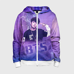Толстовка на молнии детская BTS, цвет: 3D-белый