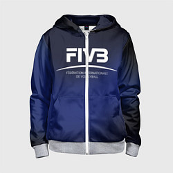 Толстовка на молнии детская FIVB Volleyball, цвет: 3D-меланж
