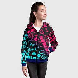 Толстовка на молнии детская Roblox, цвет: 3D-синий — фото 2