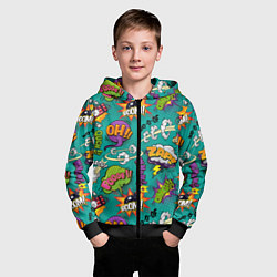 Толстовка на молнии детская Pop art comics, цвет: 3D-черный — фото 2