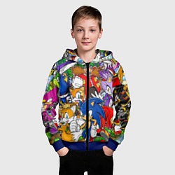 Толстовка на молнии детская Sonic, цвет: 3D-синий — фото 2