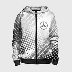 Толстовка на молнии детская Mercedes-Benz, цвет: 3D-черный