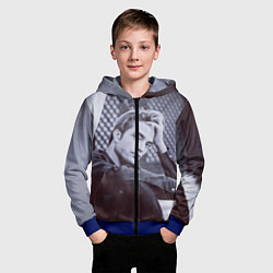 Толстовка на молнии детская Роберт Паттинсон, цвет: 3D-синий — фото 2