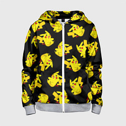 Толстовка на молнии детская Веселый пикачу, цвет: 3D-меланж