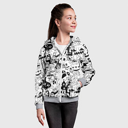 Толстовка на молнии детская Хэллоуин, цвет: 3D-меланж — фото 2