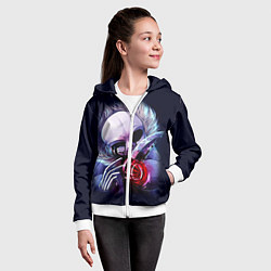 Толстовка на молнии детская UNDERTALE SANS, цвет: 3D-белый — фото 2