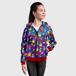 Толстовка на молнии детская AMONG US, цвет: 3D-красный — фото 2