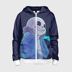 Толстовка на молнии детская UNDERTALE, цвет: 3D-белый