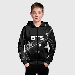 Толстовка на молнии детская BTS бойбенд Stars, цвет: 3D-черный — фото 2